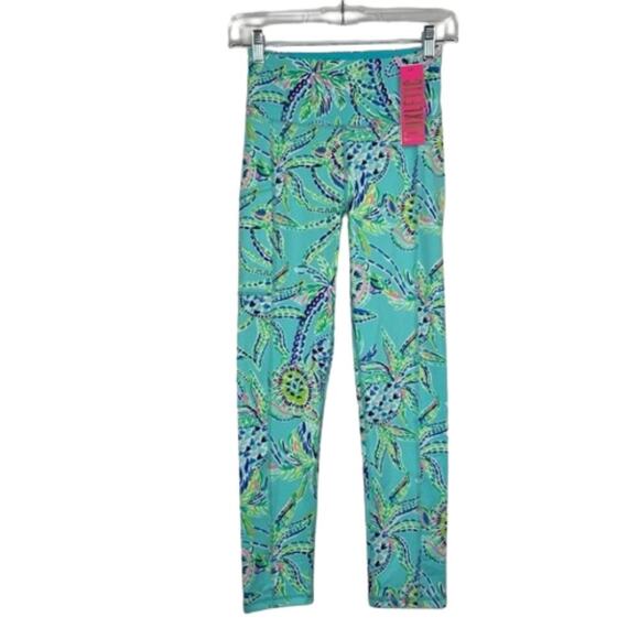 Lily Pulitzer Luxletic Weekender High Rise Midi Bermuda Blue Turtle size XS NWT - Picture 1 of 15